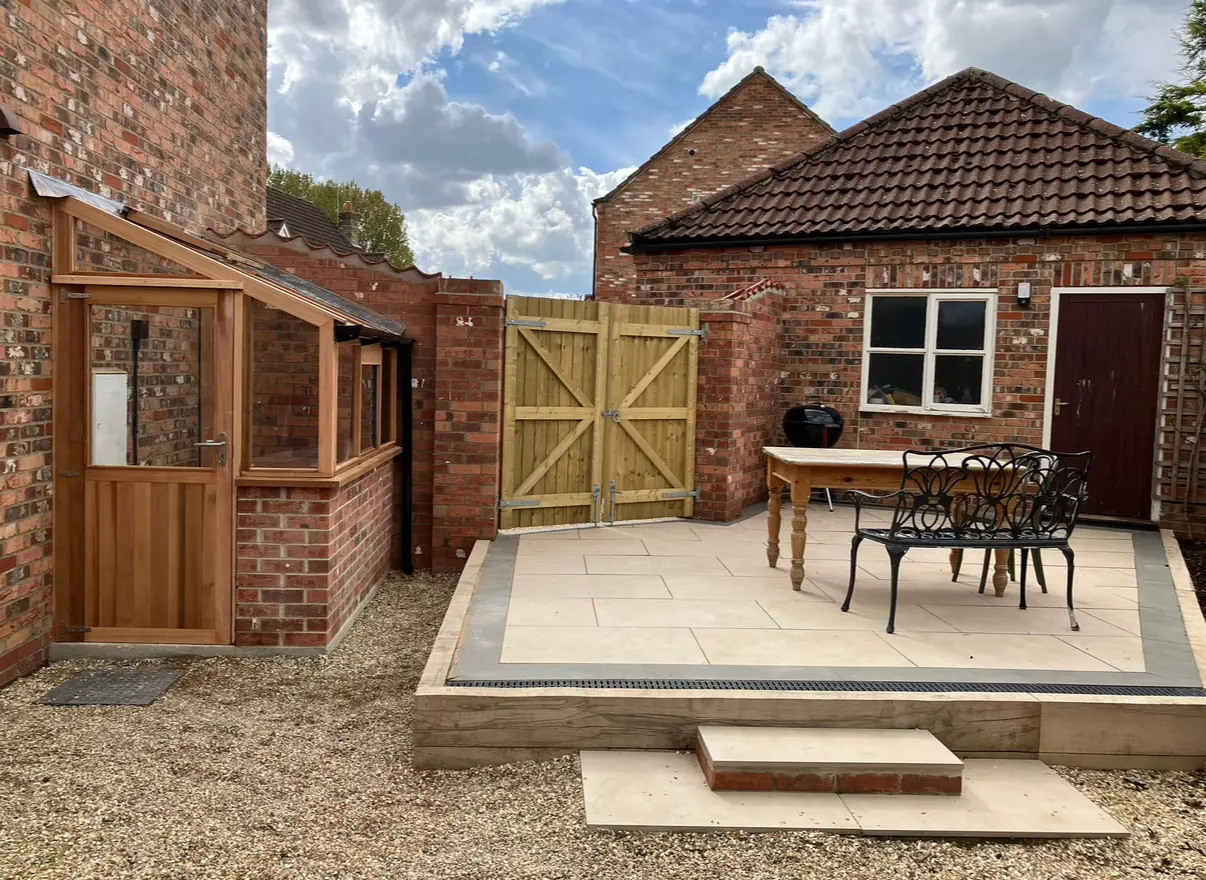 Decking with table and chairs